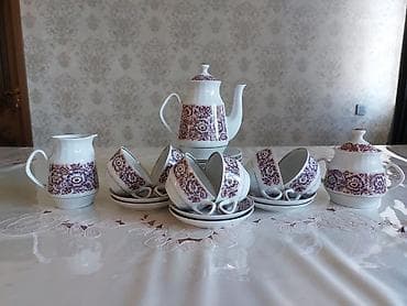 şəkər portağalı: Çay dəsti, rəng - Bənövşəyi, Farfor — 1