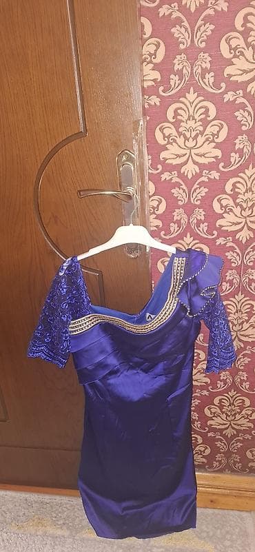 beden kremi: Göy rəngli ziyafət/gecə libası - Rəng: Parlaq kobalt/göy - Parça — 1