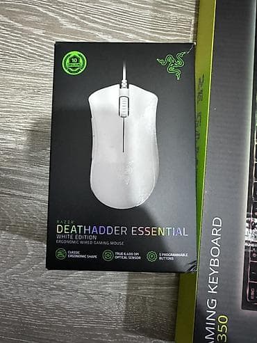 Masaüstü kompüterlər və komponentlər: Oyun aksesuarları dəsti 1) Razer DeathAdder Essential – White Edition — 2