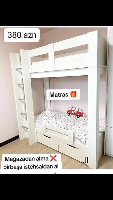 ✅ ikimərtəbəli çarpayı ✅ Yüksək keyfiyyət . ✅Ölçü 80/180sm ✅ 380 AZN