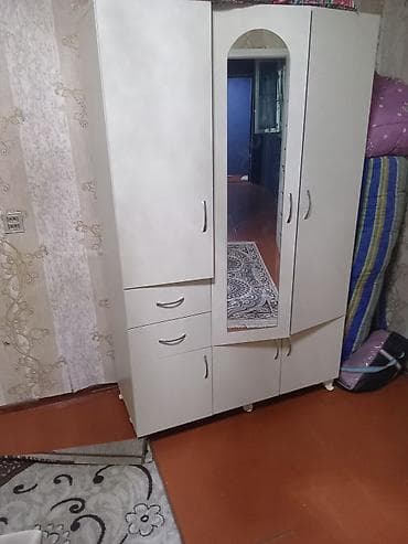 paltar skaf: 3 qapılı, Siyirməli, Ağ, Açılan, Düz dolab — 3