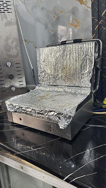 Ticarət printerləri və skanerləri: Profesional elektrik panini/grill presi - Material: paslanmayan polad — 1