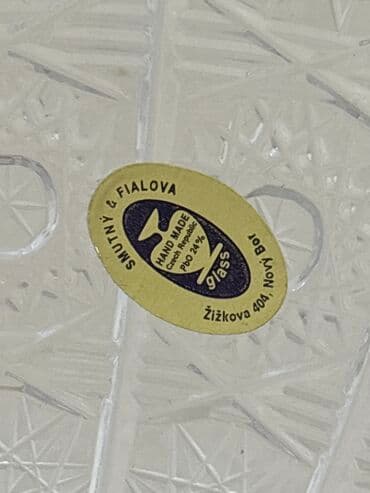 meyvə qablari: Kristal ayaqlı meyvə qabı - Material: qalın, şəffaf kristal şüşə - — 3