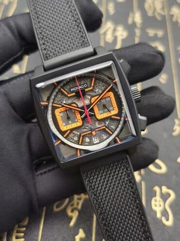 monaco saat qiymeti: Kişi saatları *Tag Heuer* Monaco Skeleton Black AAA klas - Kvars — 3