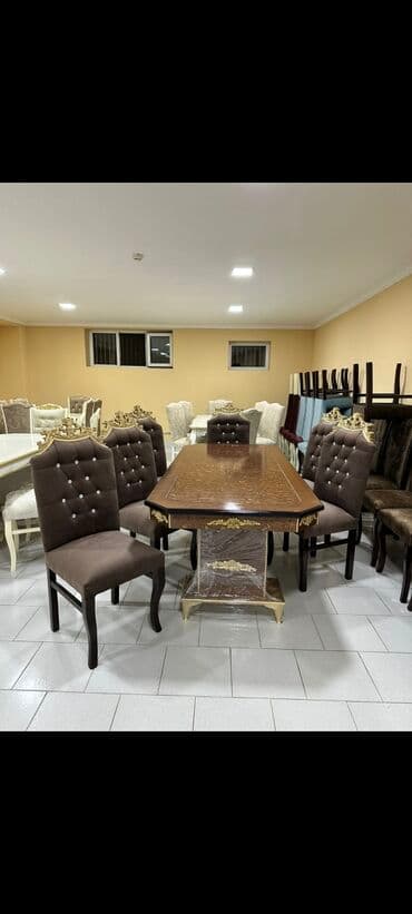 ders masaları: Qonaq otağı üçün, Yeni, Açılmayan, Dördbucaq masa, 6 stul — 17