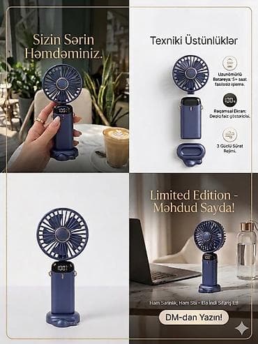 Portativ mini ventilyator – sərinliyinizi hər yerə aparın!