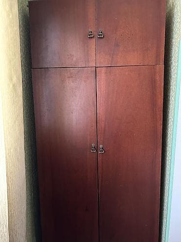стенка новая: Б/у, 6 дверей, С зеркалом, Коричневый, Дерево, Распашной, Прямой шкаф — 4