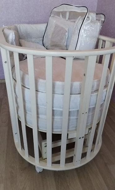 yumru taxt: Oğlan və qız üçün, Yumru, Beşik, Dəst ilə, Matras ilə, Yellənmə mexanizmsiz — 3