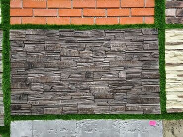 heyet divar rengleri: Dekorativ divar panelləri – daş/taxta teksturası - Material: yüngül — 1