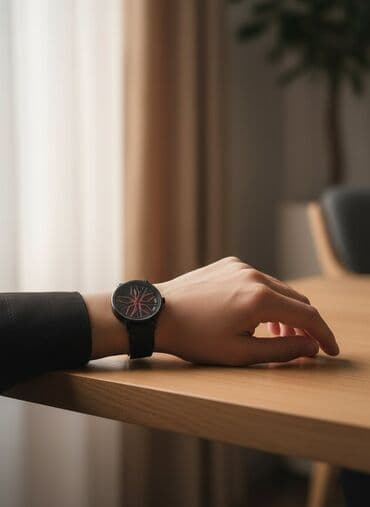 maqnit qolbaq: Minimalist dizayna malik qara qol saatı - Korpus: mat qara tonlarda — 3