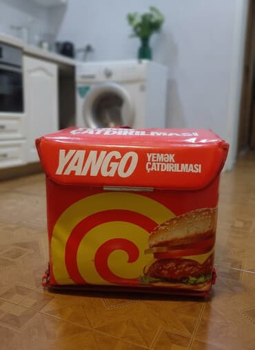 YANGO yemək çatdırılması üçün izotermik çanta - Rəng: qırmızı-sarı