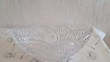 karaca serviz: Kənafidə oyma naxışlı kristal dəst - Material: qalın, şəffaf kəsim — 4