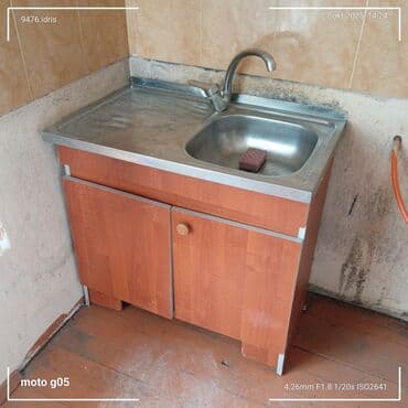 мойка шкаф для кухни: Mətbəx üçün sinkli dolab - Üst hissə: paslanmayan poladdan birgözü — 3