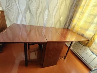 acılıb bağlanan stol: Mətbəx masası, Qatlanan, Taxta, Dördbucaq masa — 2