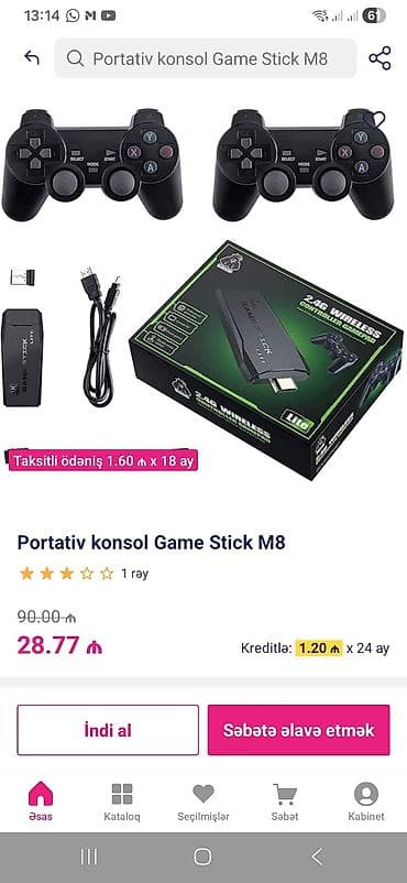 oyun halisi: Portativ konsol Game Stick M8 içində 20000 min oyun var - TV-yə — 1