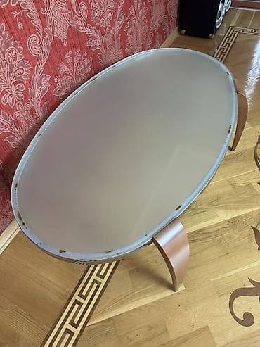 makyaj masası: Oval formalı kofe/çay masası - Üst hissə: dumanlı (mat) şüşə səth — 3