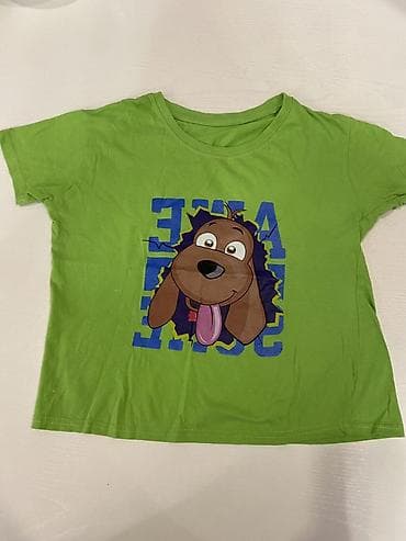 stranger things kinder joy: Uşaq köynəkləri dəsti. 7-8 yashadir - Yaşıl qısaqol T-shirt: Ön — 1
