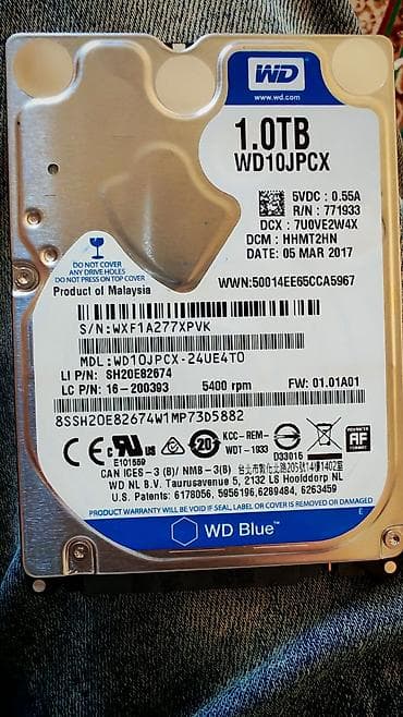 Kompüter və noutbuk aksesuarları: Daxili Sərt disk (HDD) Western Digital (WD), 1 TB, 5400 RPM, 2.5" — 1