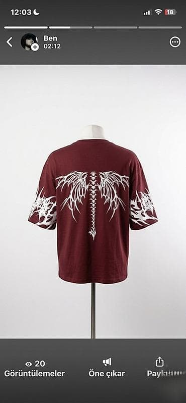 Bordo rəngli qısaqol T‑şört - Brend: The Tribal Clan (etiketdə qeyd — 2