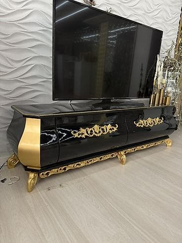 salon mebli: Düz TV altlığı, Polkalı, Taxtalı — 4