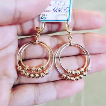 qaş sabitləyici: Sırğa, Pandora, Sarı qızıl, 585 Əyar, 447 g — 1