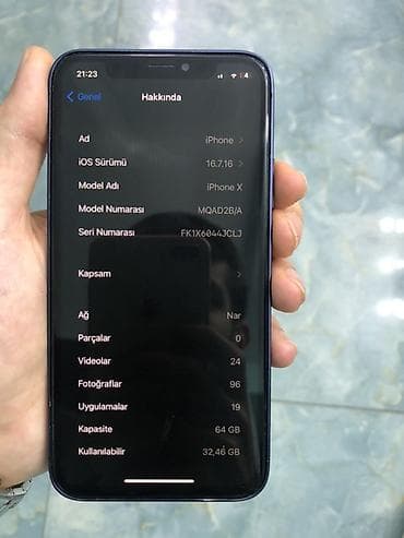 processor core i7: IPhone X, 64 GB, Göy, Simsiz şarj, Face ID — 4