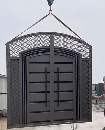 мох: Железо Дворовые ворота, Распашные, Механические, С фрамугой, цвет - Коричневый, Нет кредита — 6