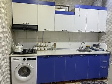 Mətbəx mebeli dəsti - Rəng: ağ və mavi kombinasiya, gümüşü tutacaqlar