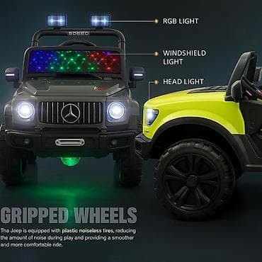 maşın uşaq: Yeni gələn jeep 518 4 motor 4 çəkən Led işıqlarla dolu bir model Rezin — 7