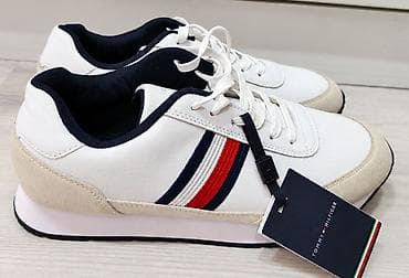 кросовки: Tommy Hilfiger kişi krossovkaları – retro qaçış tərzində klassik ağ — 2