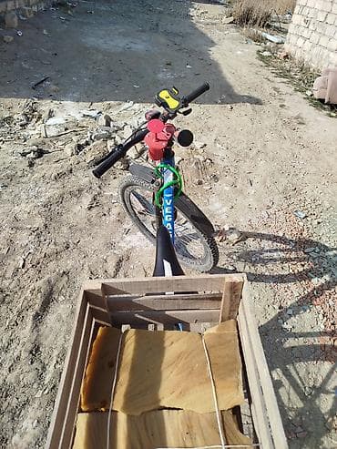 Детские велосипеды: VEGAS dağ velosipedi - Çərçivə: polad, mavi rəngdə, düz üst borulu — 4