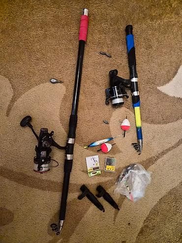 Balıqçılıq dəstəsi – çubuqlar, çarxlar və aksesuarlar Real alıcı olsa