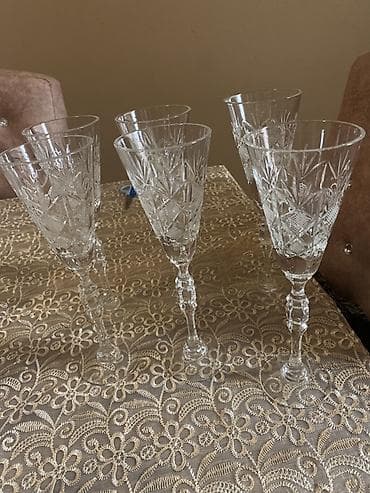 xına dekoru: Qədəhlər, rəng - Ağ, Xrustal, 6 ədədli dəst, 200 ml — 2