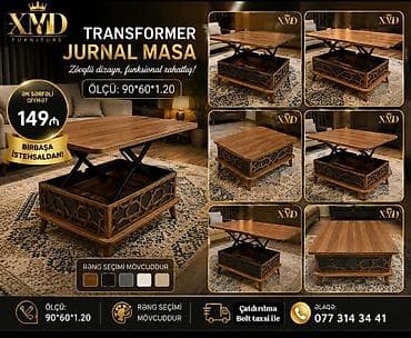 2ci el taxtlar: Transformer Jurnal Masa – XMD Furniture Ölçü: 90×60×1.20 Qiymət — 5