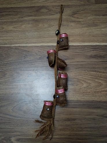 Bayram məhsulları: Rustik dekorativ asma dəst - Materiallar: juta ipi/çul bezi, kəndir — 3