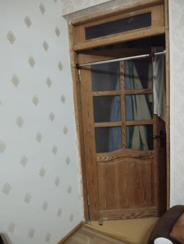 pərdə karniz: Taxta otaq qapısı – şüşəli model - Material: təbii ağac - Dizayn: 4 — 1