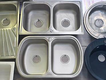 Mətbəx üçün paslanmayan poladdan iki gözlü lavabo - Material: yüksək