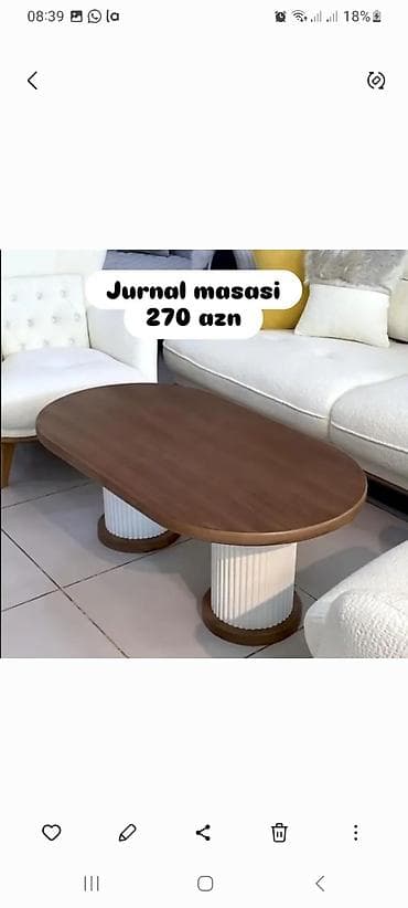 Oval masa, Açılmayan, Təkərsiz, Taxta, Zəmanətsiz