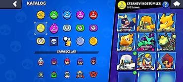 oyun alanı: Brawl Stars oyun hesabı. Hesabın ekran görüntülərinə əsasən aşağıdakı — 8