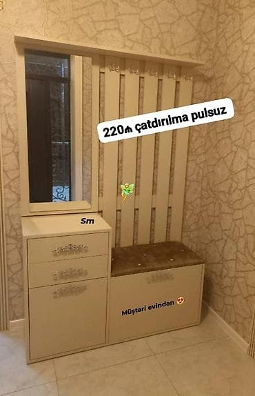 Dəhliz üçün funksional paltar asqısı və şkaf dəsti - Rəng: krem/ivori lalafo.az -da Dəhliz üçün funksional paltar asqısı və şkaf dəsti - Rəng: krem/ivori