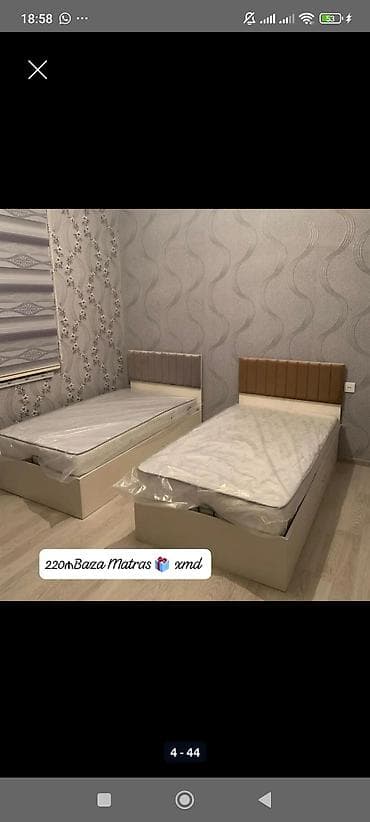 matraslar: İkili tək nəfərlik çarpayı dəsti - Ölçü: tək nəfərlik (şəkildə iki — 1