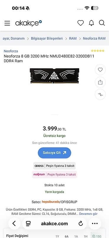 pc mikrafon: Operativ yaddaş (RAM) ADATA, 16 GB, 3200 Mhz, DDR4, PC üçün — 4