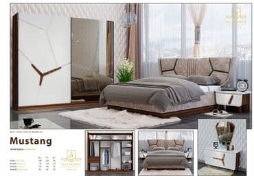 угловая тумба: Двуспальная кровать, 2 тумбы, Турция, Новый — 1