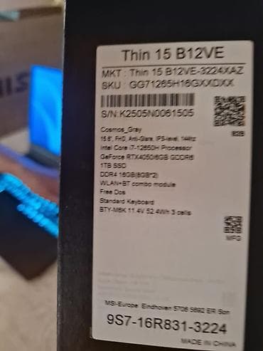 notebook qiymetleri: MSI noutbuk – güclü performanslı, nazik və portativ dizayn. Texniki — 7