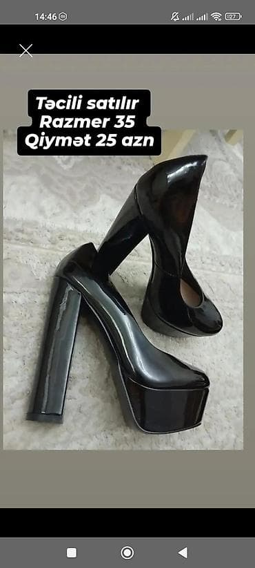 monika ayaqqabi gence instagram: Qadın platformalı hündürdaban ayaqqabı - Rəng: qara, parlaq lak örtük — 1