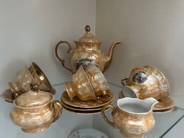 seyf gapilar: Çay dəsti, rəng - Ağ, Farfor, Madonna, 6 nəfərlik, Almaniya — 3