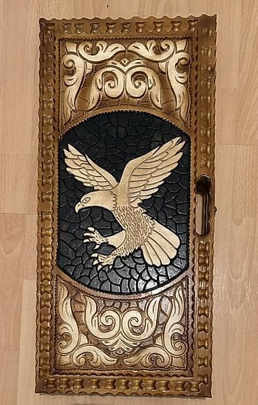 CD, DVD disklər və kassetlər: Taxta nərd dəsti – əl oyma naxışlı - Material: təbii ağac, iki tərəfi — 1