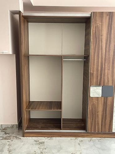 siyirmeli skaf: İşlənmiş, 2 qapılı, Güzgülü, Qəhvəyi, Digər material, Kupe, Düz dolab — 3