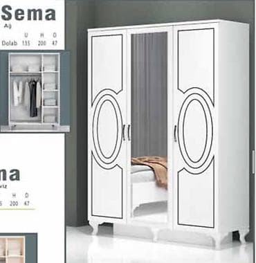 Sema ağ rəngli üç qapılı geyim dolabı Fabrik istehsalı mebellərin