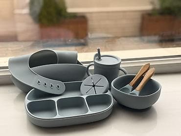 Столовые приборы: Uşaqlar üçün silikon yemək dəsti- 1-2 dəfə istifadə olunub, Yenidir 70 — 1